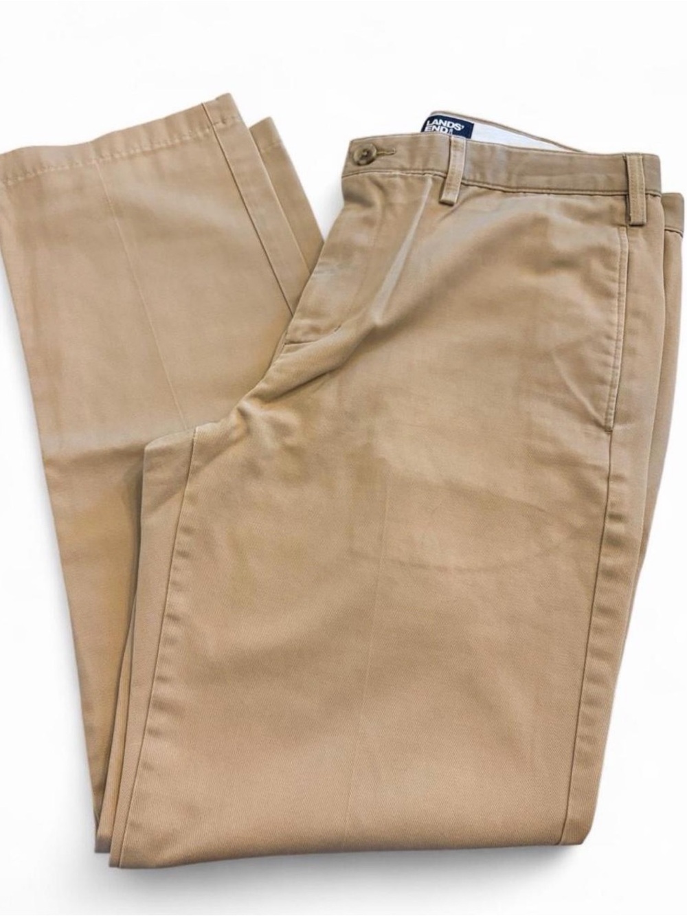 Lands End Men’s traditional fit size 33w 33 waist tan pants chinos